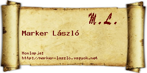Marker László névjegykártya